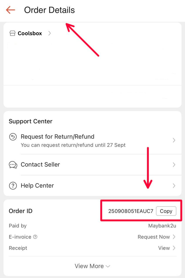 Shopee Order ID Guide